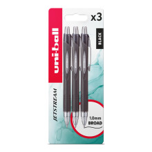uni-ball SXN-210 RT Jetstream Black Rollerball Pens - Extremely Smooth Writing, Drawing, Art, Colouring, Note Taking, Journaling. Ink Dries Instantly.