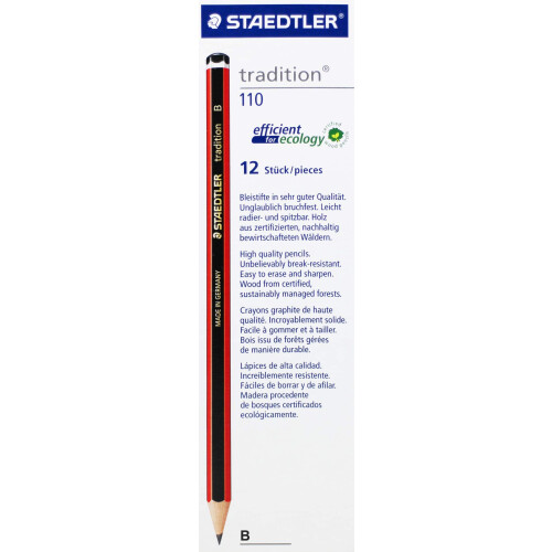 Staedtler Staedtler 110 Tradition Pencil Cedar Wood B Ref 110-B [Pack 12]