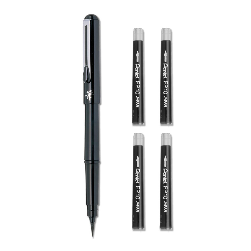 Pentel Fountain Brush Pen - Ink, Single Piece, Gfkp3-Ao Black