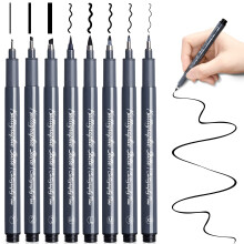 Caligraphy Pens for Writing Caligraphy Beginners set - 8 Size Calligraphy Pens Black Brush Pens Calligraphy, Calligraphy Pen Writing Pens, Art
