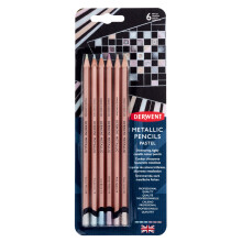 Derwent 2305602 Metallic Pencil Pastel Blister Set, Set of 6, Professional Quality Multicoloured One Size