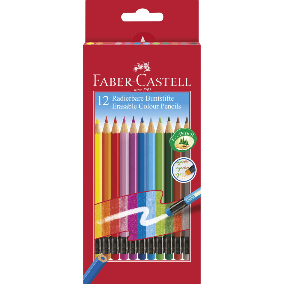 Faber-Castell 12 Erasable Colour Pencils, F116612