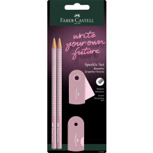 Faber-Castell 2 Pencil Set - Sparkle Rose Shadows/Dapple Grey 4 Piece Set Pink 218480
