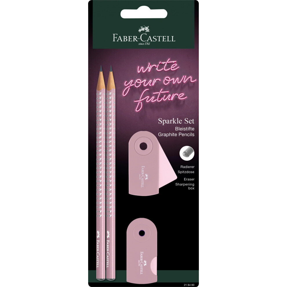 Faber-Castell 2 Pencil Set - Sparkle Rose Shadows/Dapple 4 Piece Set 218480 Grey/Pink