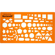 Plantec Geometric Tracing Template with Circles, Squares, Rectangles, Ellipses, Triangles, Hexagons, Pentagons and Other Symbols for Technical