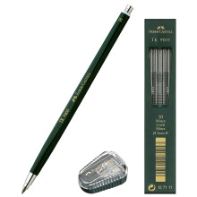 Faber-Castell TK? Lead Sharpener, with Collection Tray + TK9071 Leads H + TK9400 Clutch Pencil