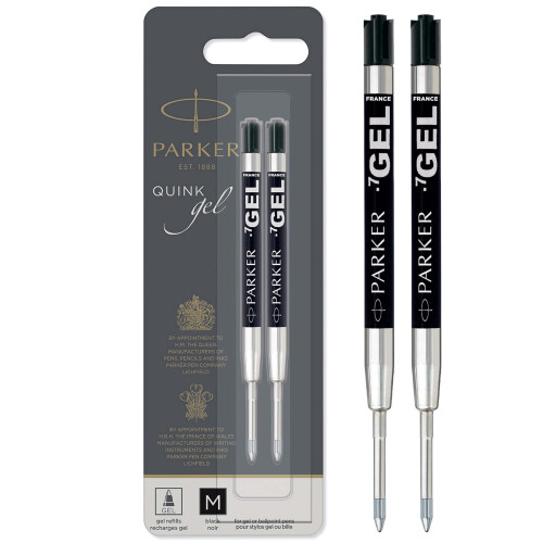 Parker Parker Gel Pen Refills | Medium Tip (0.7mm) | Black QUINK Ink | 2 Count