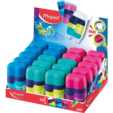 Maped Connect Coloured Duo Eraser and Pencil Sharpener (Box of 24 in Assorted Colours)