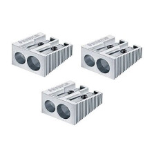 Staedtler Double Hole Quality Aluminium Pencil Sharpener X 3