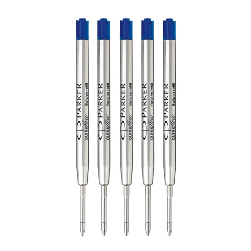 Parker Parker Quinkflow Ballpoint Pen Refill - Medium Tip - Blue Ink - Pack of 5