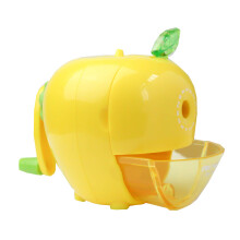 Emart Apple Shaped Table Pencil Sharpener ? Manual Fruit Design with Handle and Shaving Catcher for Kids - Yellow