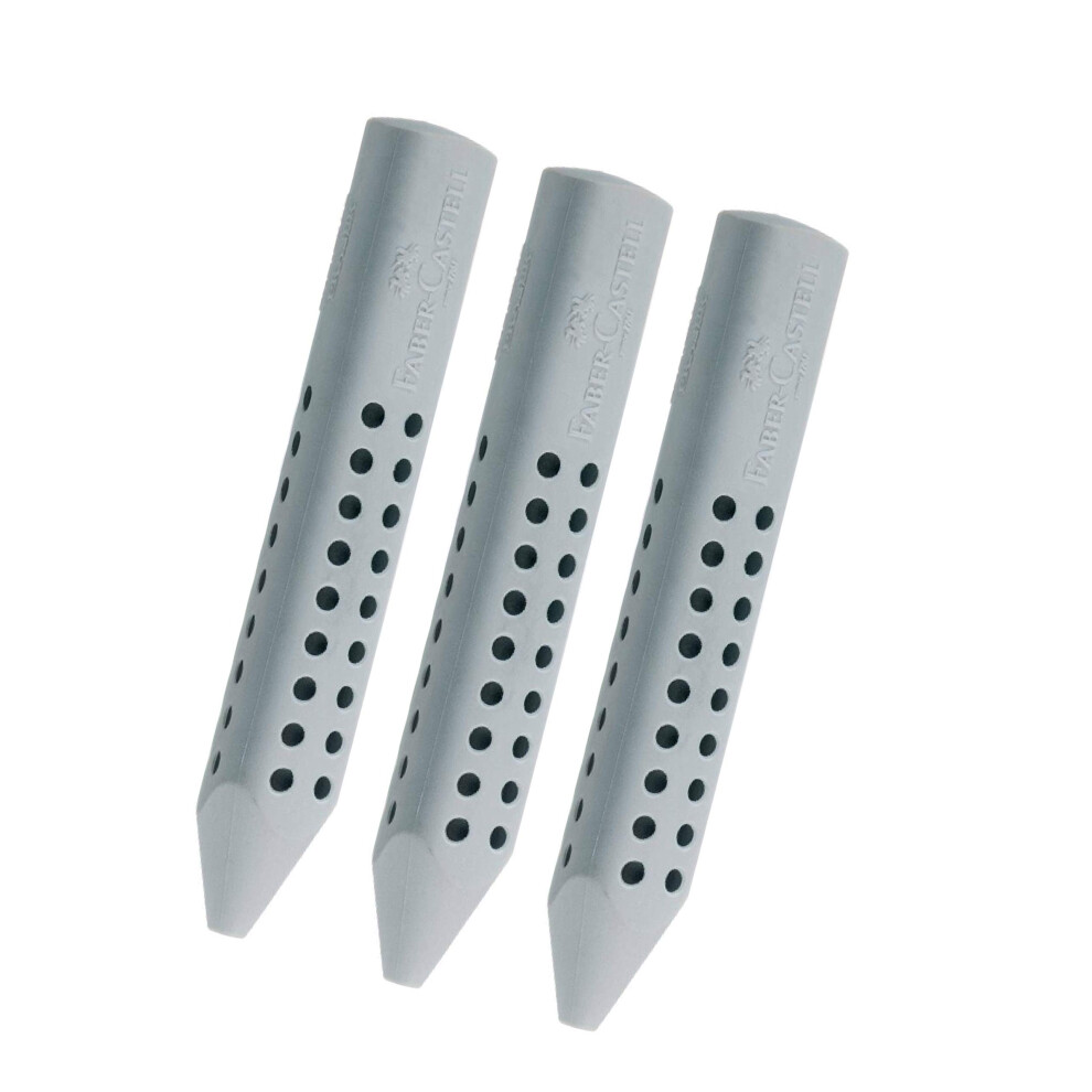 Faber-Castell Grip Eraser Caps, Pack Of 3 Grey