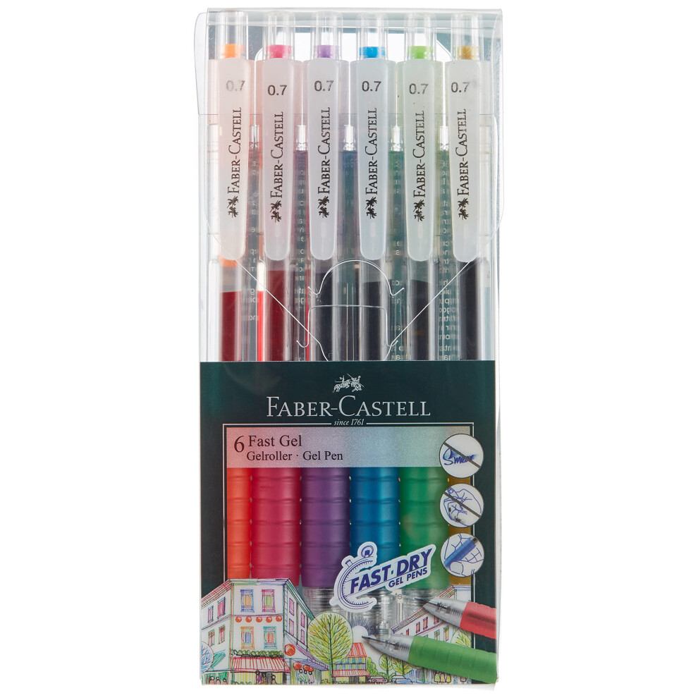 Faber-Castell Gel Pen Fast Gel 0.7 Wallet Of 6