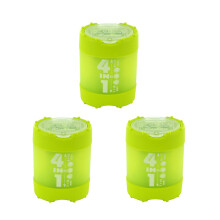 KUM AZ1028316-G Pencil Sharpener with Container 4-in-1 Green Pack of 3 with Click Clack Closure Plastic