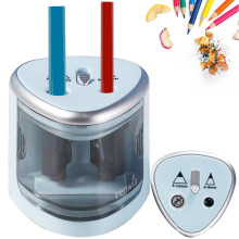 Electric Pencil Sharpener, Double Hole Battery Operated Sharpener for 6-12mm No.2/ Colored Pencils, Durable Blade to Fast Sharpen, Suitable for