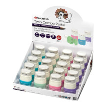 Swordfish ?Twin Combo? Pastel Double-Hole Pencil Sharpener and Eraser [Pack of 20] Assorted Colours [40380]