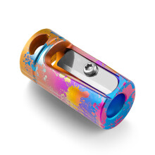 KeyUnity Pencil Sharpener Titanium Alloy Handheld, German Steel Blade, Single Hole Manual Sharpener- for Camping Fire Tinder, Wood Shaping, School,