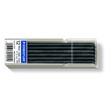 STAEDTLER 218-9 Lumocolor Non-Permanent Refill Lead for 3mm Leadholders - Black (Pack of 12 Leads)