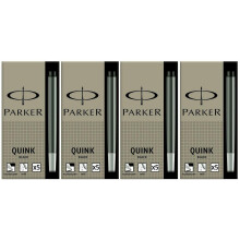 Parker Quink Fountain Pen Long Ink Cartridges Permanent Black x 20 (4x5)