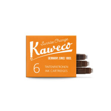 Kaweco Fountain Pen Ink Cartridges Sunrise Orange Pack of 6 | Premium Ink with Short Standard Cartridges in Orange | Vegan Cruelty Free Water Soluble