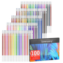 100 Pack Gel Pen Refills Glitter Metallic Pastel Fluorescence Neon Pen Ink Refills for Adult Coloring Books, Scrapbooking, Drawing?