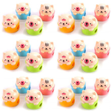 JZK 24 x Small Animal Pencil Sharpener with Container for Kids Party Bags fillers, Cute Pencil Sharpener for Children Birthday Favours, giveaways,