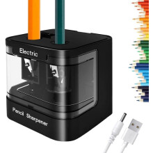 ARPDJK Electric Pencil Sharpener USB and Battery Mains Operated for Kids Adults Heavy Duty Double Hole Automatic Electronic Pencil Sharpener with