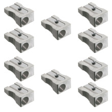 FABER-CASTELL 205077 Metal Sharpener Small Pack of 10 Sharpener for Lead and Coloured Pencils