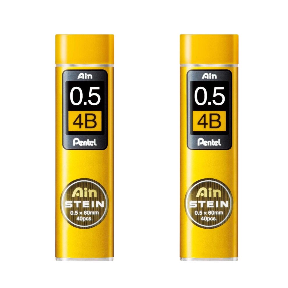 Pentel Ain Stein Mechanical Refill Leads - Pack Of 2 Tubes (0.5Mm 4B)