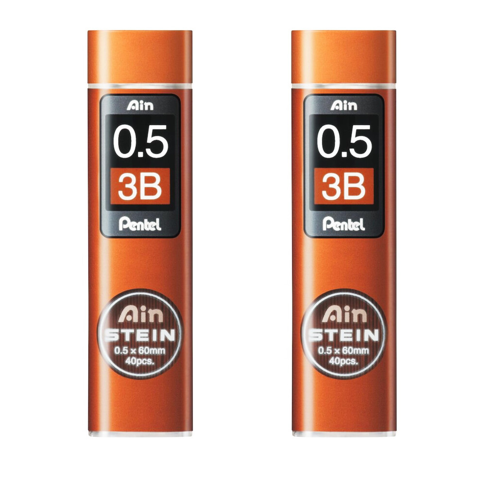 Pentel Ain Stein Mechanical Refill Leads - Pack Of 2 Tubes (0.5Mm 3B)
