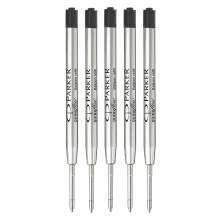 Parker Original QUINKflow Ballpoint Pen Refills | Medium Point 0.7mm | Black Ink | Pack of 5