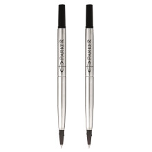 Parker Rollerball Pen Quink Ink Refills - 0.5mm Fine Point - Black Ink - Pack of 2