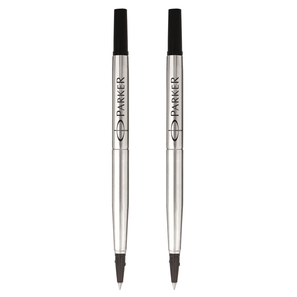 Parker Rollerball Pen Quink Ink Refills - 0.5Mm Fine Point - Ink - Pack Of 2 Black