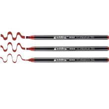 edding 1255 calligraphy pen - crimson lake - 3 pens - calligraphy nib 2 - 5 mm - fibre pens for paper, wood, terracotta, canvas - hand lettering,