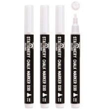 STATIONERY ISLAND Chalk Pens White, Chalk Markers for blackboard, Erasable Liquid Chalk Pens, Marker Pens Wipeable for Chalkboard, Window, Glass and