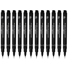 uni-ball Pin Drawing Pen Fineliner Ultra Fine Line Marker 0.8mm Black Ink - Pack of 12