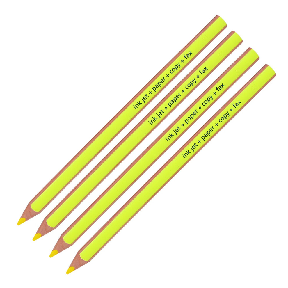 Staedtler Textsurfer Dry Highlighter Pencil 128 64 Drawing For Writing Sketching Inkjet,Paper,Copy,Fax(Pack Of 4) (Yellow 4 Pencils)