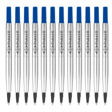 Parker Rollerball Pen Refills | Medium Tip | Blue QUINK Ink | 12 Count