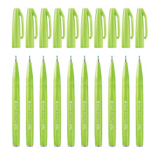 Pentel Brush Sign Pen Lime Green - Pack of 10
