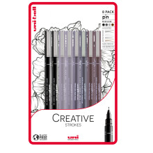 uni-ball PIN Fineliners, Black Fine Tipped Writing Pens, Water and Fade-Resistant Ink, Ideal for Architects, Sketching, Scrapbooking, Outlining, Art,
