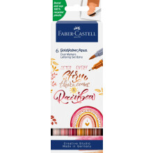Faber-Castell 164518 Goldfaber Aqua Dual Marker, Boho with Brush Tip and Fineliner Lace, Case of 6