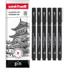 uni-ball PIN Fineliners | Black Fine Tipped Writing Pens | Water & Fade Resistant Ink | Ideal for Sketching, Scrapbooking, Outlining, Art, Technical