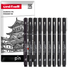 uni-ball PIN Fineliners | Black Fine Tipped Writing Pens | Water & Fade Resistant Ink | Ideal for Sketching, Scrapbooking, Outlining, Art, Technical