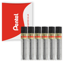 Pentel Super Hi-Polymer Mechanical Refill Leads - for Automatic/Mechanical Pencils - in Pillow Packaging (0.5mm B, Pack of 6)