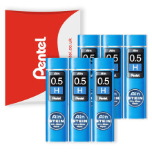 Pentel Ain Stein Mechanical Refill Leads - for Automatic/Mechanical Pencils - in Pentel Pillow Packaging (0.5mm H, Pack of 6)