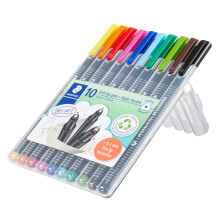 Staedtler Triplus Fineliner Pens, Pack of 10, Assorted Colors (334SB10)