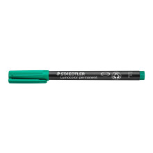 STAEDTLER 318-5 Lumocolor Permanent Pen, Fine Line Width, 0.6mm - Green (Box of 10)