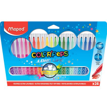 Maped Color'Peps Ultra Washable Felt/Fibre Tip Pens (18 Pack)