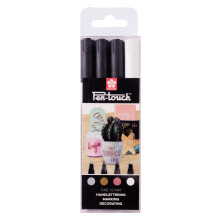 SAKURA Pen-Touch Fine Permanent Marker Set of 4 | Metallic + White | Pens for Decoration, Hand Lettering & Crafts