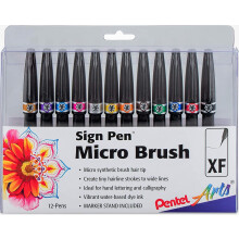 Pentel Sign Pen Micro Brush 12 Pack SESF30CPC12